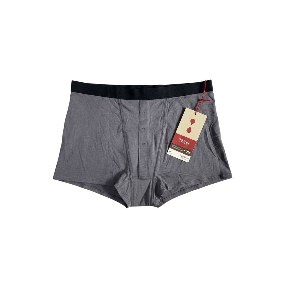 NWT Thinx Boy Shorts Size 1X Slate Gray Elastic Comfy Loungewear Modal